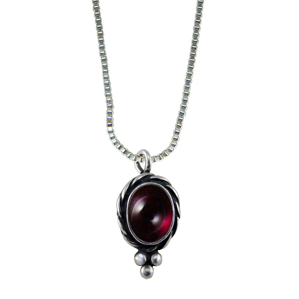 Sterling Silver Little Garnet Pendant Necklace